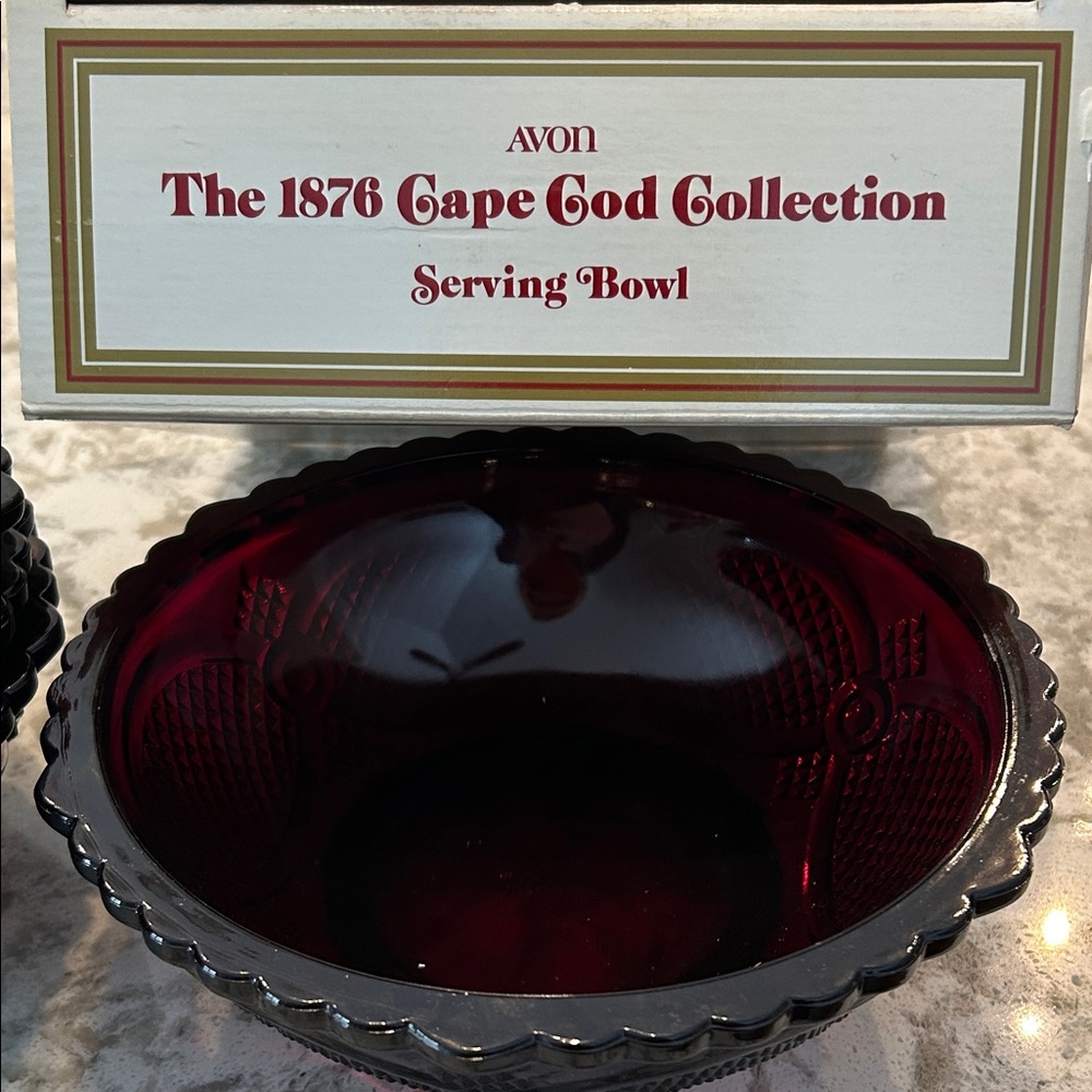 Avon 1876 Cape Cod Collection Deep Red Bowl